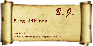Burg János névjegykártya
